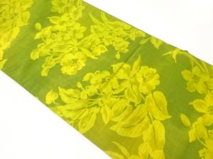 手織り紬花模様織出し名古屋帯